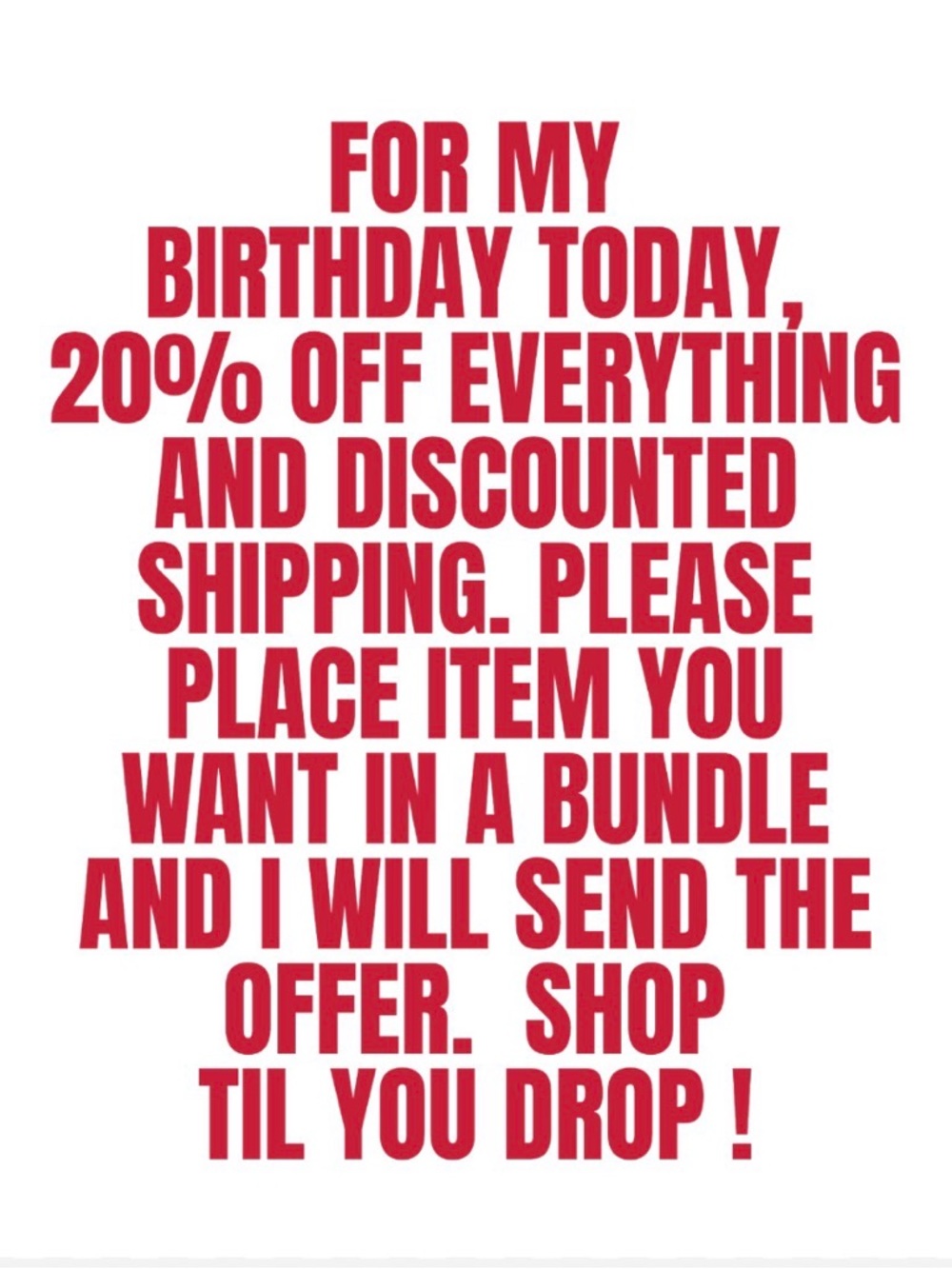 Birthday DAY SALE!